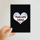 Trans Goth Energy LGBTQ Punk Transgender Pride Heart Classic Postcard