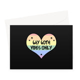 Gay Goth Vibes Only LGBTQ Punk Pride Heart Greeting Card