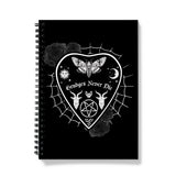 Grudges Never Die Ouija Planchette White Web Notebook