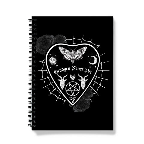 Grudges Never Die Ouija Planchette White Web Notebook