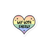 Gay Goth Energy LGBTQ Punk Pride Heart Kiss Cut Sticker