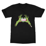 Zombie Trans Heart Hands Pride Flag Softstyle T-Shirt