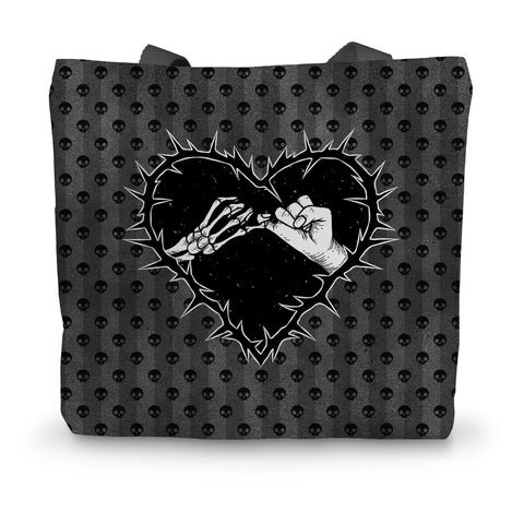 A Promise to the Dead Grey Patterned Canvas Tote Bag