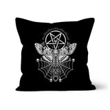 Deaths Head Hawk Moth Pentagram Black Cushion
