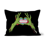 Zombie Trans Heart Hands Pride Flag Cushion