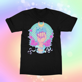 Fight Like A Girl Polka Dot Blue Crystals T-Shirt