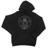 Pentagram Witches Cat Goth Kitty Outline Hoodie