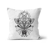 Deaths Head Hawk Moth Pentagram White Cushion