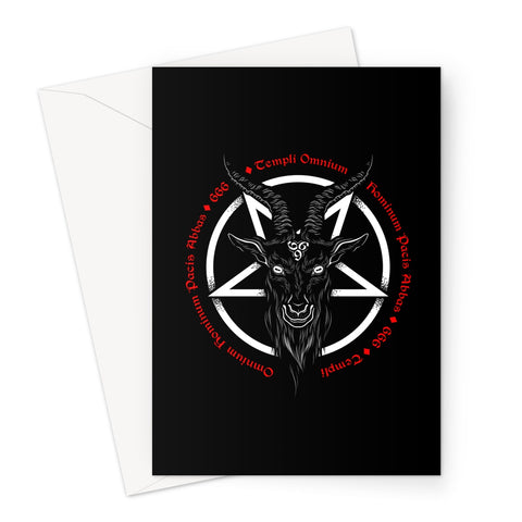 Baphomet 666 Goat Pentagram Greeting Card