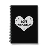 Goth Vibes Only Grey and Black Punk Heart Notebook