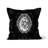 The Queen Crowned Skull Cameo Patterned Cushion