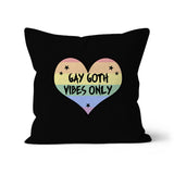 Gay Goth Vibes Only LGBTQ Punk Pride Heart Cushion