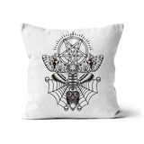 Deaths Head Hawk Moth Pentagram White Cushion