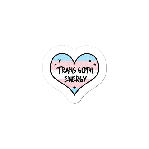 Trans Goth Energy LGBTQ Punk Transgender Pride Heart Sticker Kiss Cut