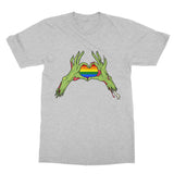 Zombie LGBTQ Heart Hands Pride Flag Softstyle T-Shirt