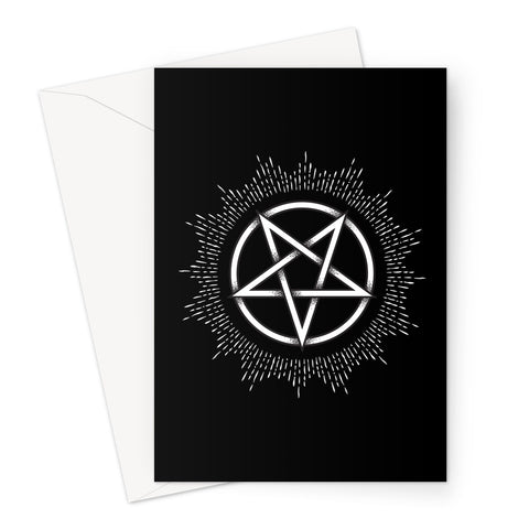 Glowing Pentagram Gothic Greeting Card