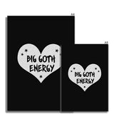 Big Goth Energy Grey and Black Heart Fine Art Print