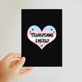 Transfemme Energy Trans Transgender Pride Heart Classic Postcard