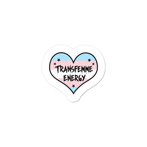 Transfemme Energy Trans Transgender Pride Heart Sticker