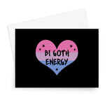 Bi Goth Energy LGBTQ Punk Bisexual Pride Heart Greeting Card