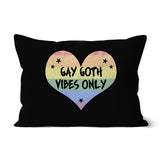 Gay Goth Vibes Only LGBTQ Punk Pride Heart Cushion