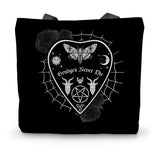 Grudges Never Die Ouija Planchette White Web Canvas Tote Bag