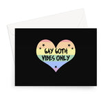 Gay Goth Vibes Only LGBTQ Punk Pride Heart Greeting Card