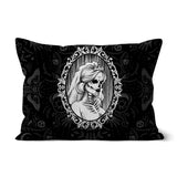 The Queen Crowned Skull Cameo Patterned Cushion