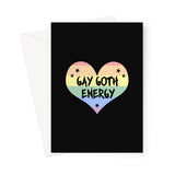 Gay Goth Energy LGBTQ Punk Pride Heart Greeting Card