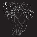 Witches Black Cat With Bat Wings Hissing Greetings Card 6”x6”