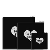 Big Goth Energy Grey and Black Heart Fine Art Print