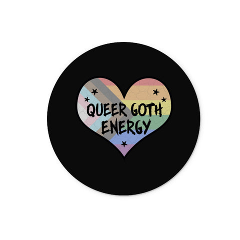 Queer Goth Energy LGBTQ Punk Pride Heart Glass Chopping Board