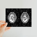 King and Queen Gothic Crowned Skull Cameo King Front Classic Postcard