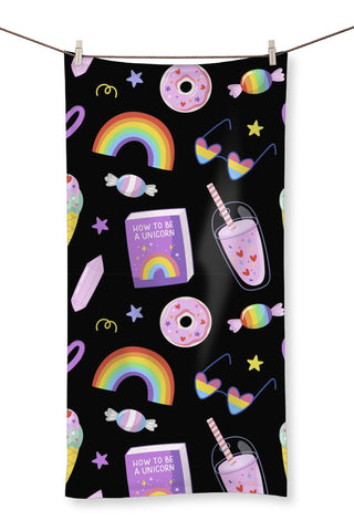 LGBTQ Pride All Over Seamless Black Pattern Towel Towel