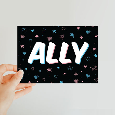 Trans Ally Transgender Pride Postcard
