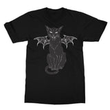 Black Witches Cat Hissing Bat Wing T-Shirt