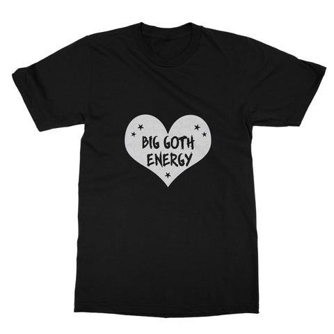 Big Goth Energy Grey and Black Heart T-Shirt