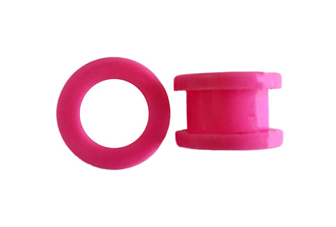 Single Pink Acrylic Flesh Tube Tunnel Ear Plug Stretched Ear Piercing Jewellery