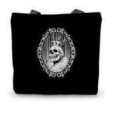 The King Gothic Crowned Skull Cameo Canvas Tote Bag