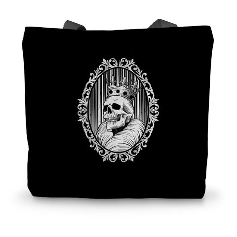 The King Gothic Crowned Skull Cameo Canvas Tote Bag