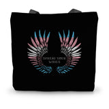 Trans Spread Your Wings Pride Flag Canvas Tote Bag