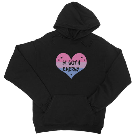 Bi Goth Energy LGBTQ Punk Bisexual Pride Heart College Hoodie