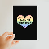 Gay Goth Vibes Only LGBTQ Punk Pride Heart Classic Postcard