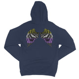 Spread Your Wings Non-Binary Pride College Hoodie
