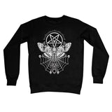 Deaths Head Hawk Moth Pentagram Black Crew Neck Sweatshirt