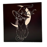 Witches Black Cat Crescent Moon Hissing Greetings Card 6”x6”