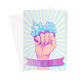 Fight Like A Girl Sunrays Greeting Card