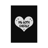 Big Goth Energy Grey and Black Heart Fine Art Print
