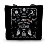 A Message from the Dead Trans Pride Ouija Board Canvas Tote Bag