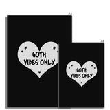 Goth Vibes Only Grey and Black Punk Heart Fine Art Print